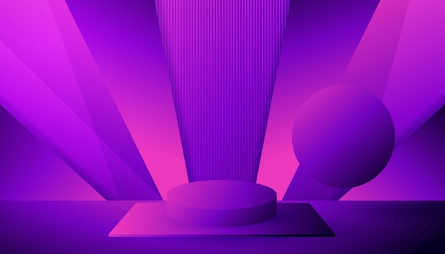 Modern futuristic purple and blue abstract geometric background for product showcase podium stage