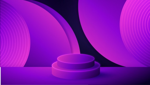 Modern futuristic purple and blue abstract geometric background for product showcase podium stage