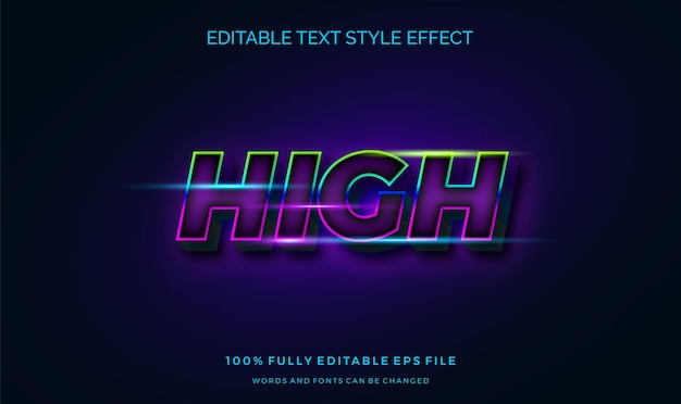 Modern futuristic style and shiny blue effect editable text style Vector editable text effect