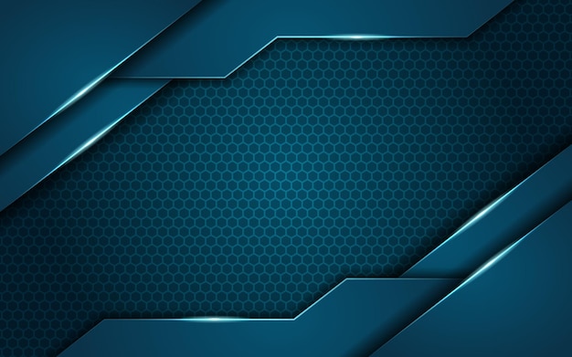 Modern Futuristic Textured Hexagon Background Blue Vibrant with Glowing Line Effect