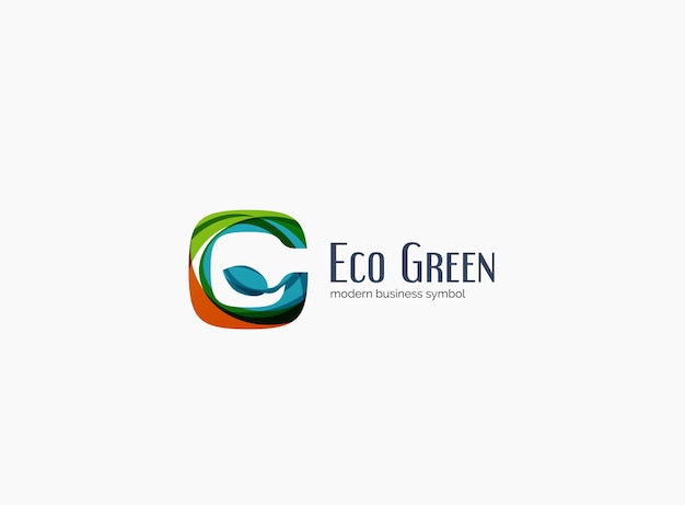 Modern G letter green eco concept company logo