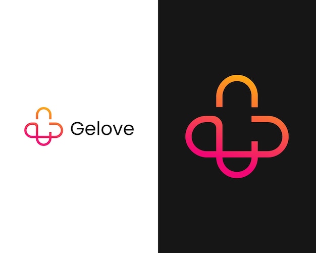 Modern G love icon template Heart icon with letter J concept vector design