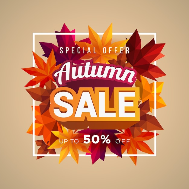 Modern geometric autumn sale banner