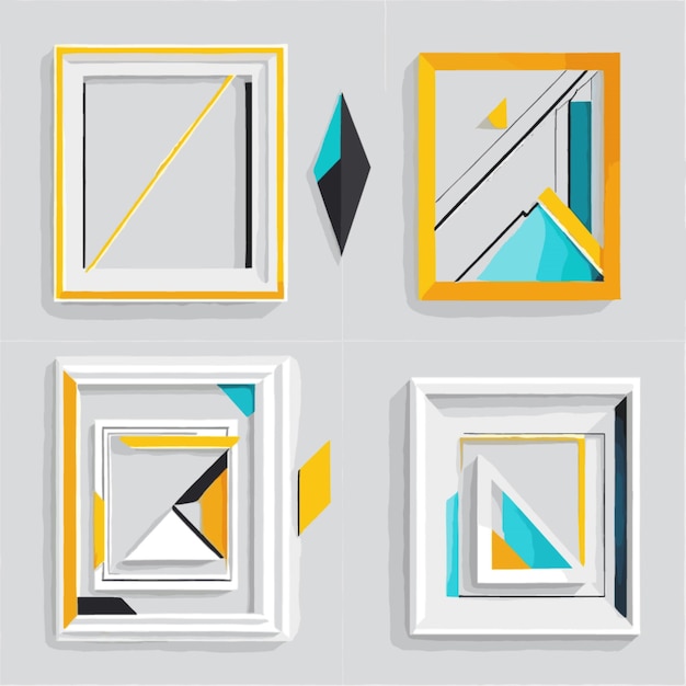 Vector modern geometric frames