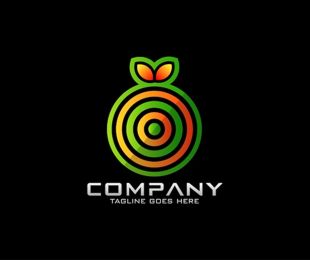 Modern geometric fruit logo design