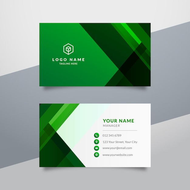 Modern geometric green business card template