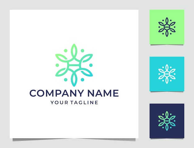 Modern Geometric Leaf Logo Design