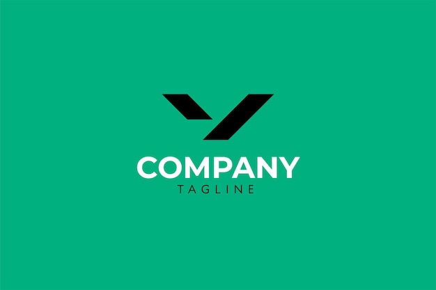 modern geometric letter v logo design