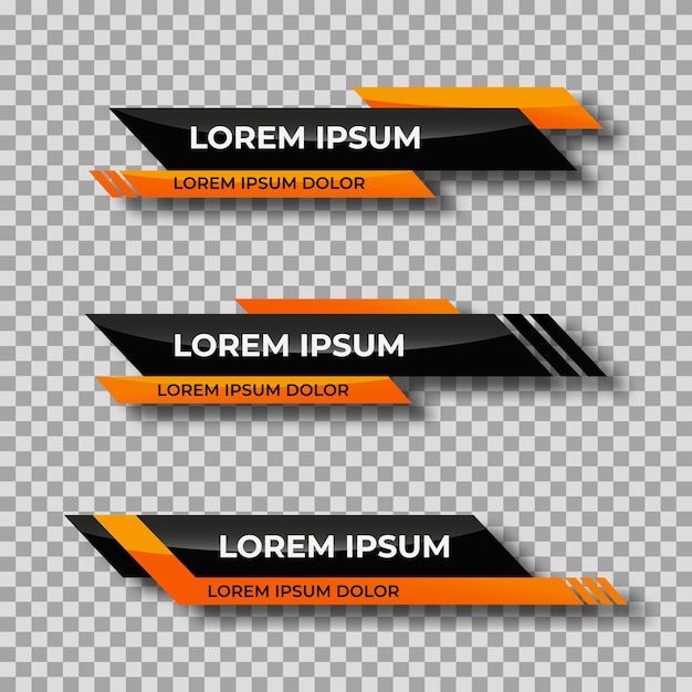 Modern geometric lower third banner template design Colorful lower thirds set template vector