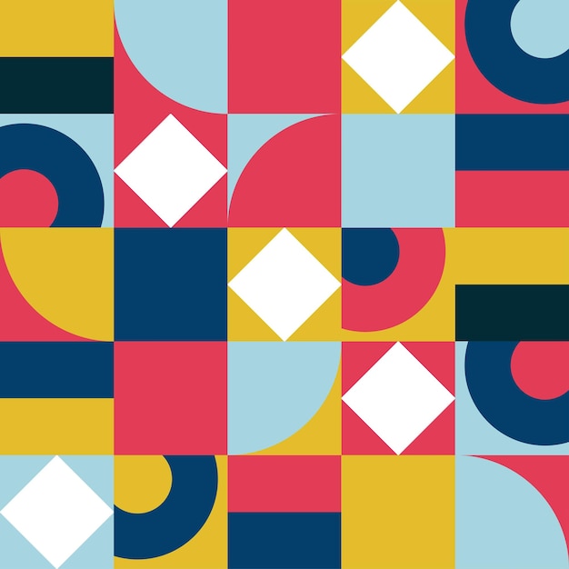 Modern Geometric pattern and Texture design with Text and yellow white dark blue shapes