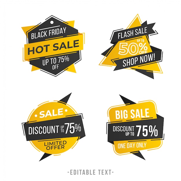 Modern Geometric Sale Banner and Black Friday Collection