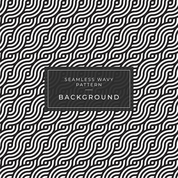 Modern   Geometric seamless monochrome  pattern with wavy lines and rounded stripes