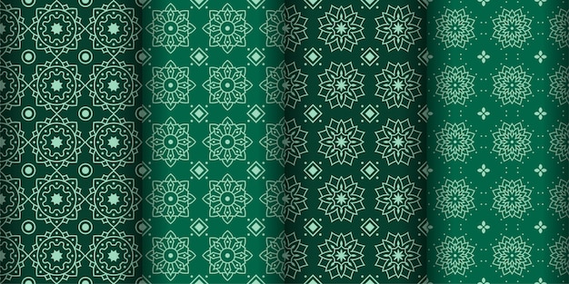 Modern geometric seamless pattern background. Classic batik wallpaper. set