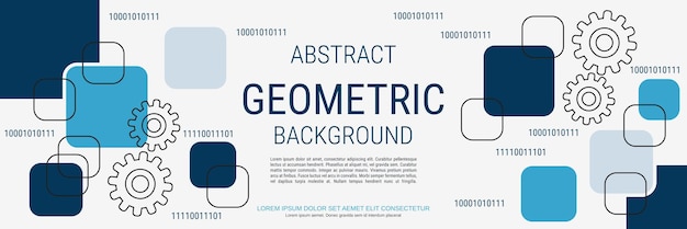 Modern geometric style banner design template