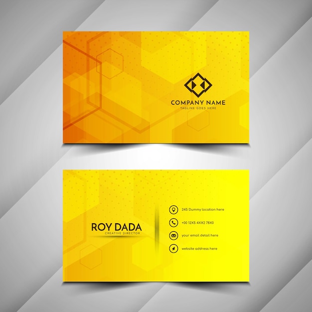 Modern geometric style business card design vector