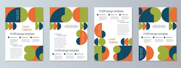 Vector modern geometric style flyer vector template collection