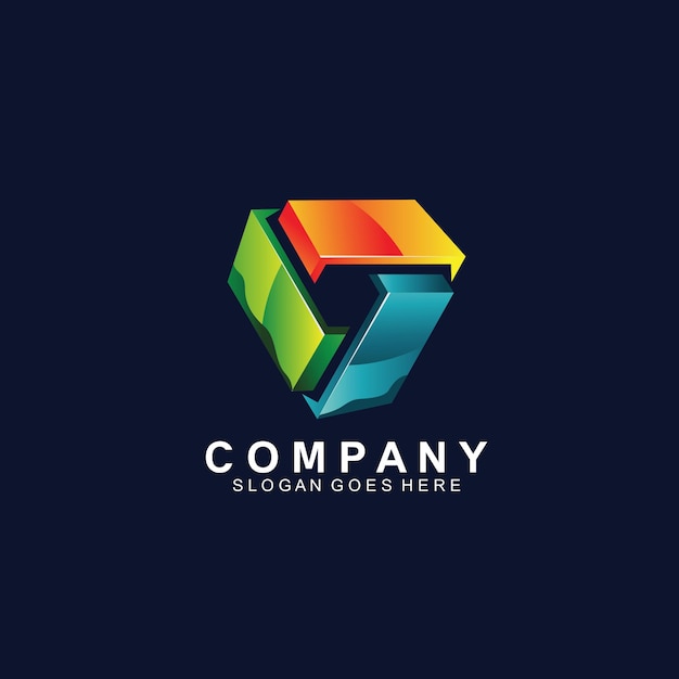 Modern geometric technology logo design