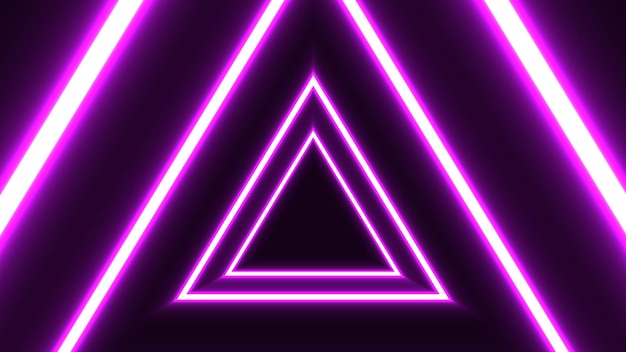 Modern geometric triangle neon light dynamic background