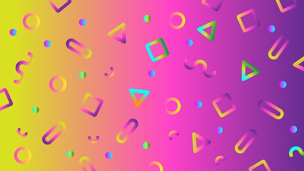 Modern geometry abstract with bright color gradient background