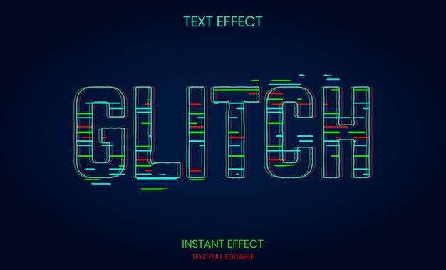 Vector modern glitch text style effect