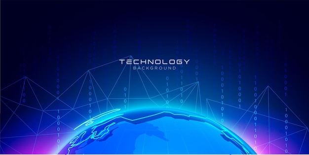 Modern global Technology background with binary