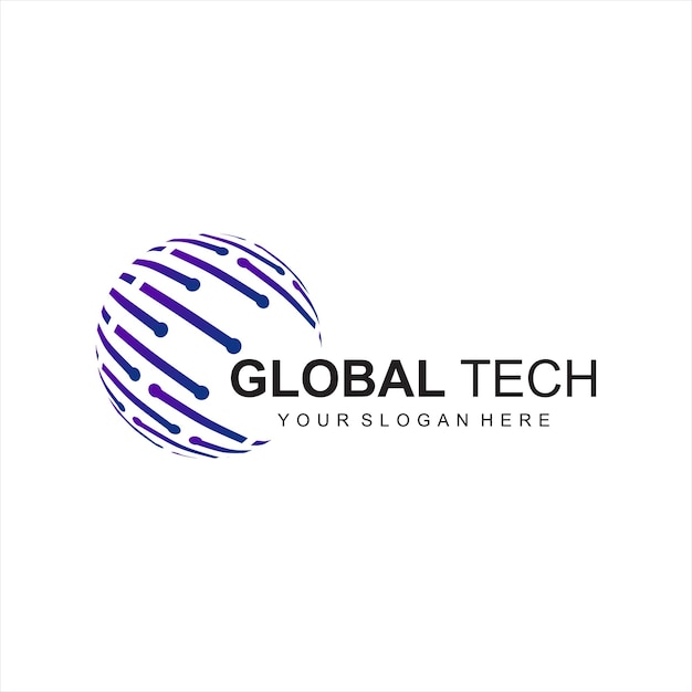 modern globe technology logo template