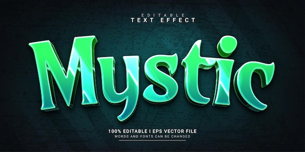 Modern glossy mystic 3d style text effect