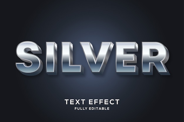 Modern Glossy Silver Editable Text Effect