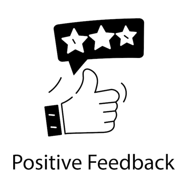 Modern glyph style icon of positive feedback