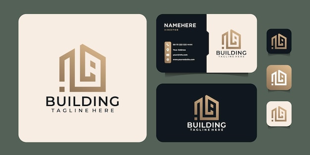 Modern gold building real estate logo