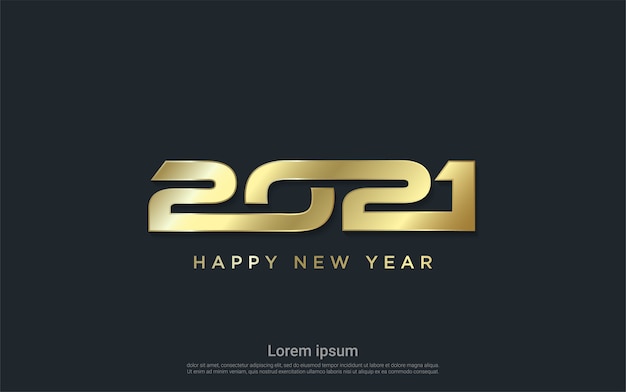 Modern gold happy new 2021 year background