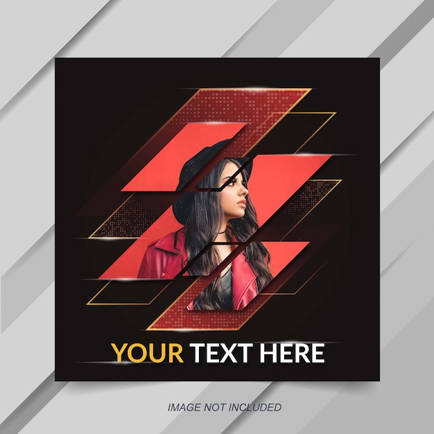 modern gold red banner template