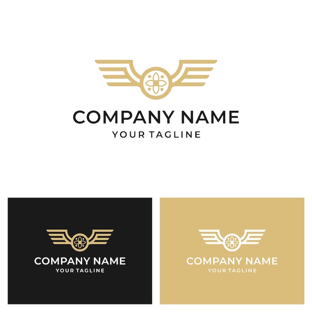 Modern Gold Wing Logo Design