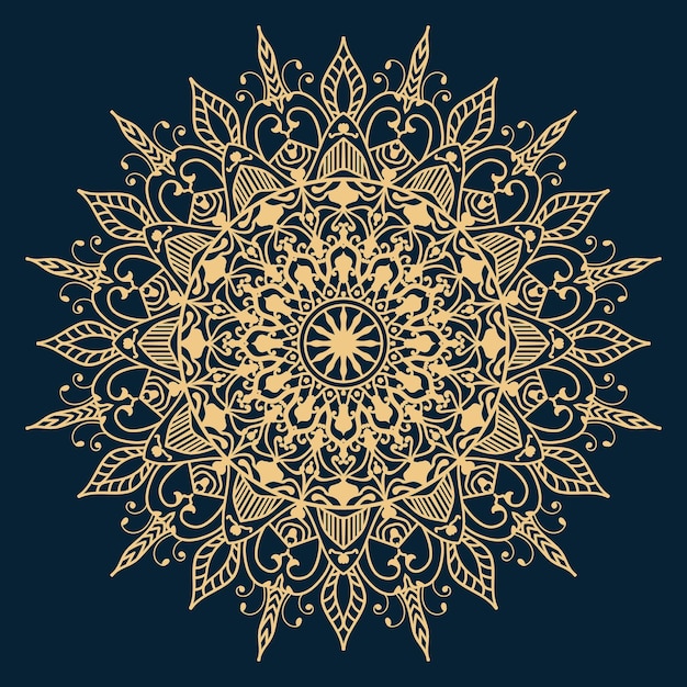 Modern golden color mandala background Unique design and Good look