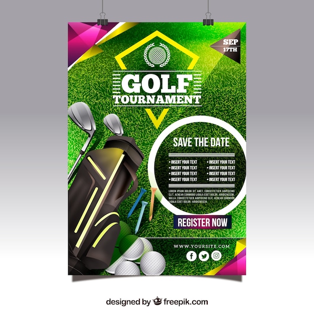 Vector modern golf tournament poster