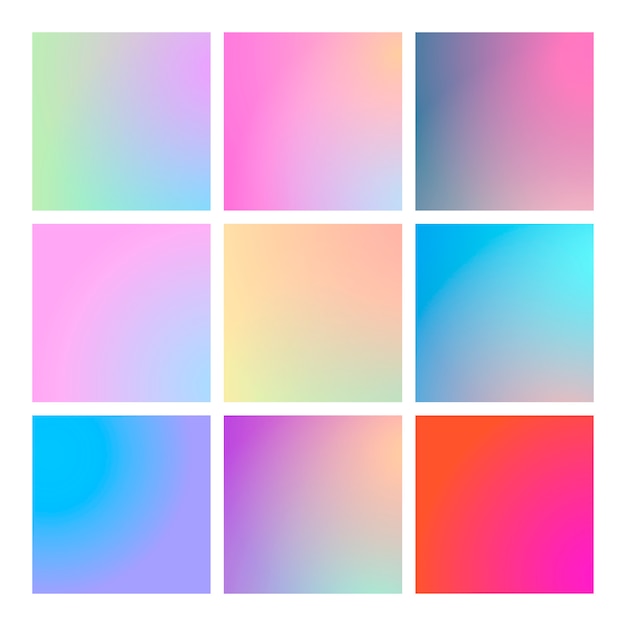 Modern gradient abstract square set