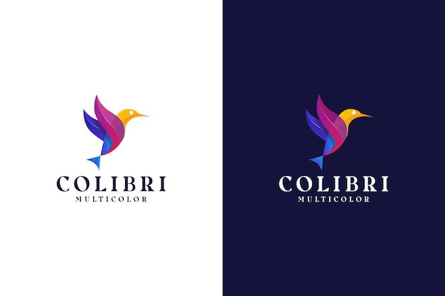 Modern gradient bird logo colorful abstract