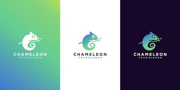 Modern gradient chameleon logo