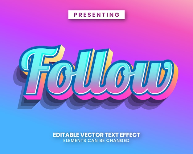 Modern gradient color editable text effect