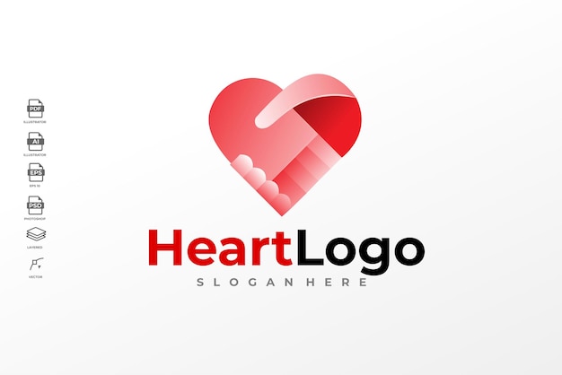 Modern Gradient Colorful Heart Care Logo Template Illustration Vector