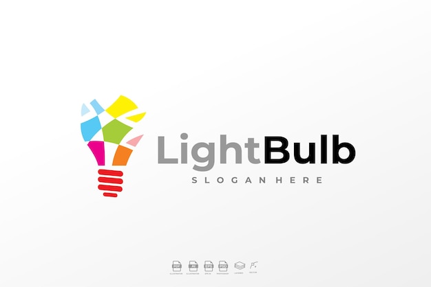 Modern Gradient Colorful Ideas Light Bulb Lamp Logo Template Illustration Vector