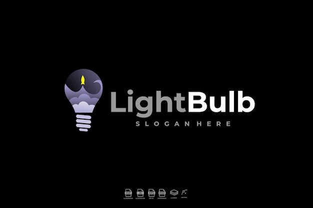 Modern Gradient Colorful Ideas Light Bulb Lamp Logo Template Illustration Vector