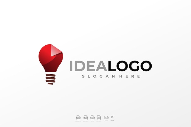 Modern Gradient Colorful Ideas Light Bulb Lamp Logo Template Illustration Vector