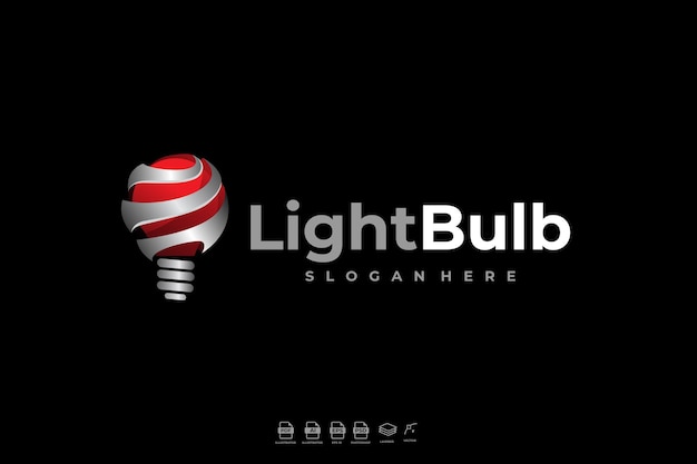 Modern Gradient Colorful Ideas Light Bulb Lamp Logo Template Illustration Vector