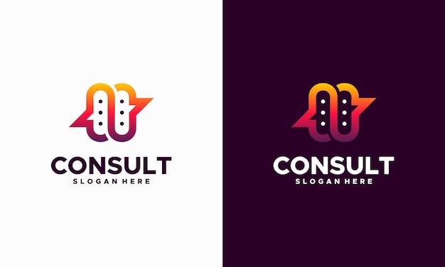 Modern Gradient Consulting agency logo template designs, Talk Chat logo symbol