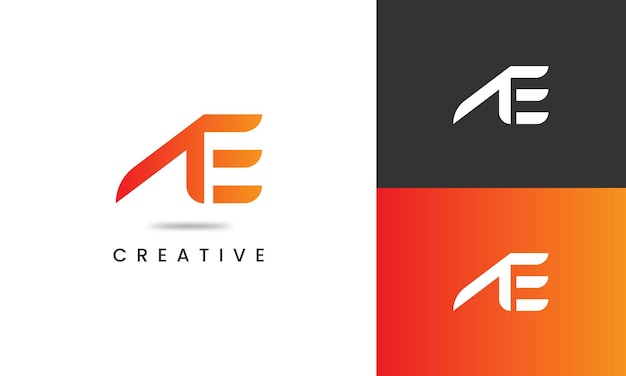 Modern gradient creative initial letter a and e logo design