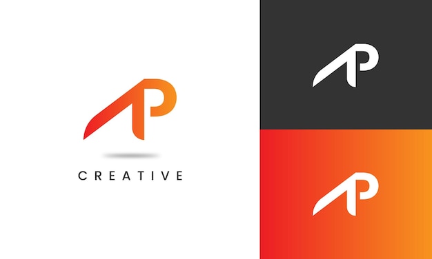 Modern gradient creative initial letter a and p logo design