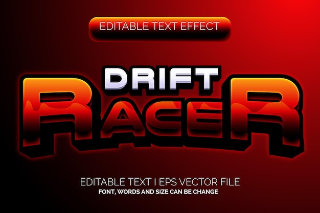 modern gradient drift racer game style text effect