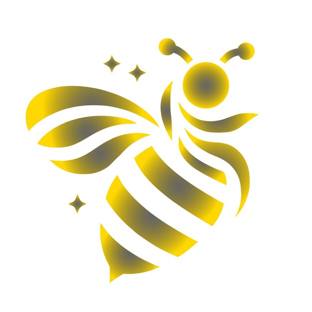 Modern Gradient Flying Bee Logo