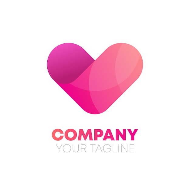 Vector modern gradient heart logo design icon template